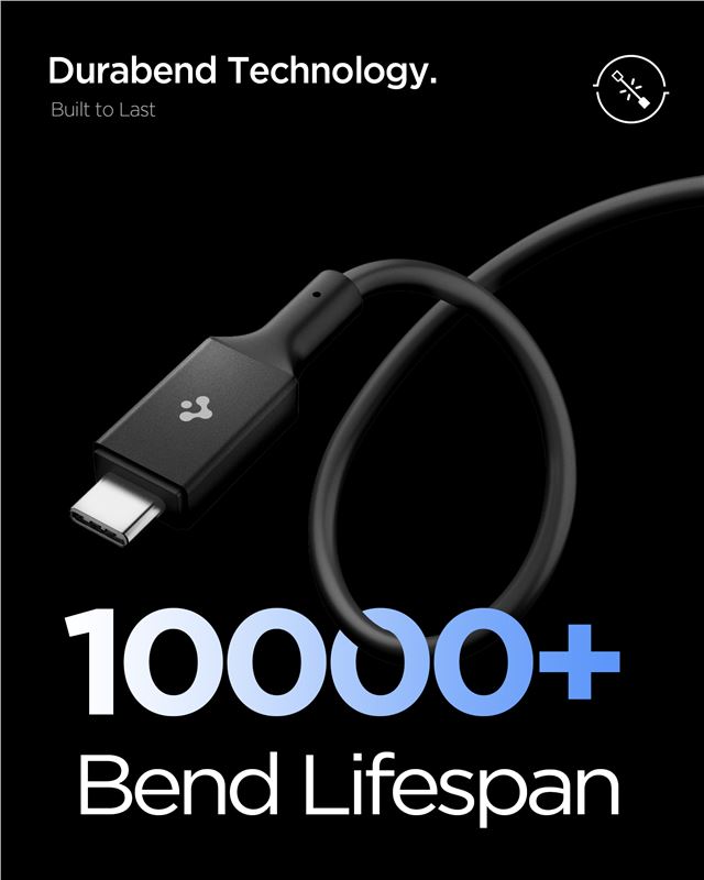 Cablu Spigen Essential USB C la USB C 240W, 1.2m, negru (iPhone 17 Pro Max, ACA09461) by www.silkase.ro